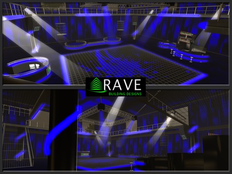 Second Life Marketplace - Rave - Club Neon (Blue) - Low Prim Prefab ...