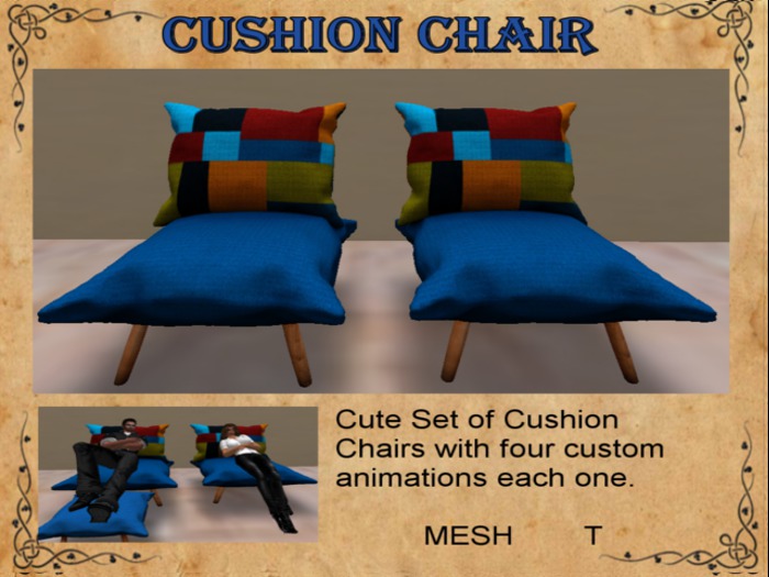 K&J Cushion Chairs - Blue