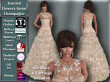 [TKS] Basics - Jeweled Flowers Gown - Champagne