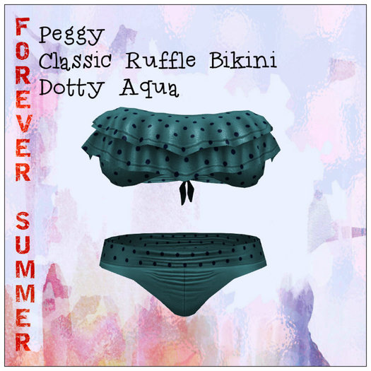 {FS} Peggy Classic Ruffle Bikini Set Dotty Aqua