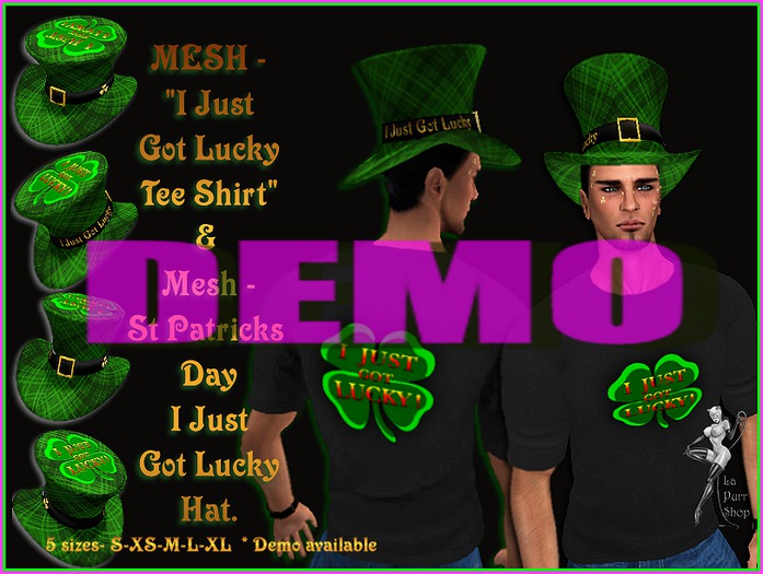 DEMO Guys MESH-I Just Got Lucky T Shirt