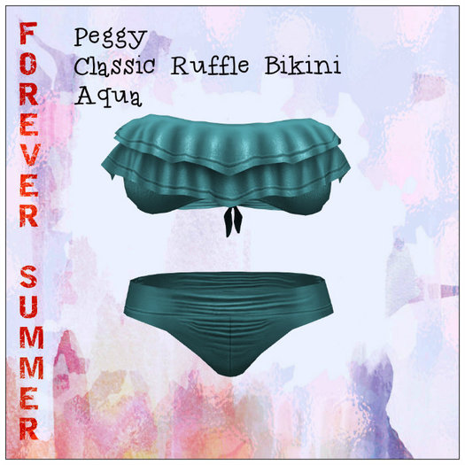 {FS} Peggy Classic Ruffle Bikini Set Aqua
