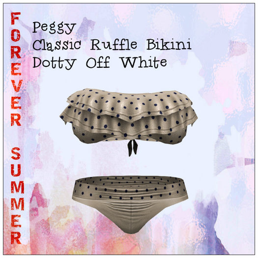 {FS} Peggy Classic Ruffle Bikini Set Dotty Off White