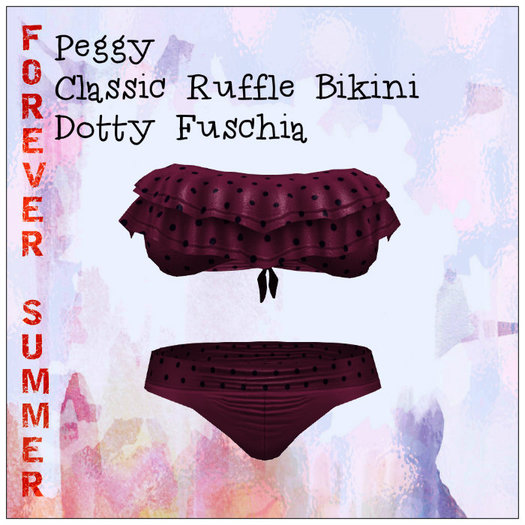 {FS} Peggy Classic Ruffle Bikini Set Dotty Fuschia