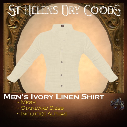 @LC Men's Ivory Linen Shirt - MESH