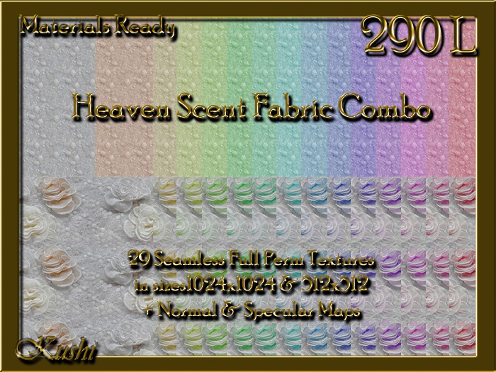 Heaven Scent Combo Seamless Textures Materials Ready Full Perms 1024x1024 & 512x512