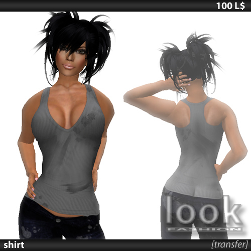 [look] Gray Female Shirt