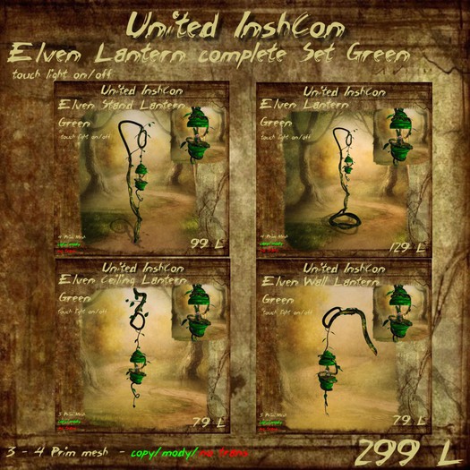 *UI* Elven Lantern complete Set green v