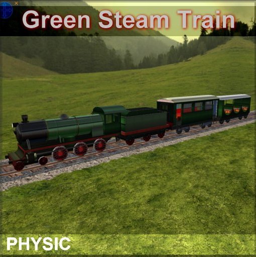 Light green steam train