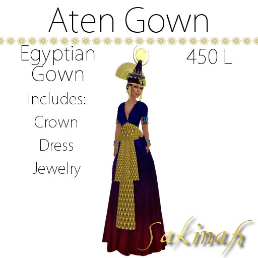 Second Life Marketplace - --Sakinah-- Aten Gown Egyptian Queen tagFantasy