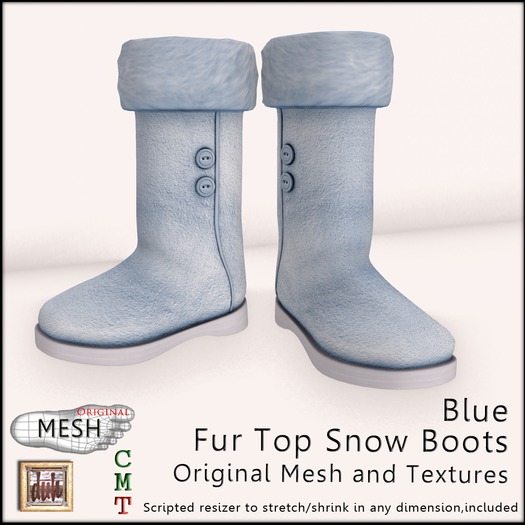 ::Duh!::Fur Top Snow Boots Sky (Blue)