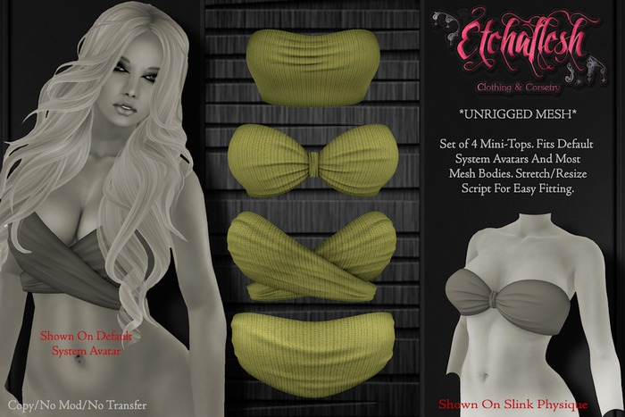 DEMO [Etchaflesh] Lime Knit Mini-Top Set