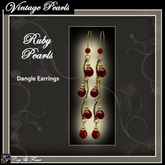 C&F Pearl Earring Dangle - Ruby