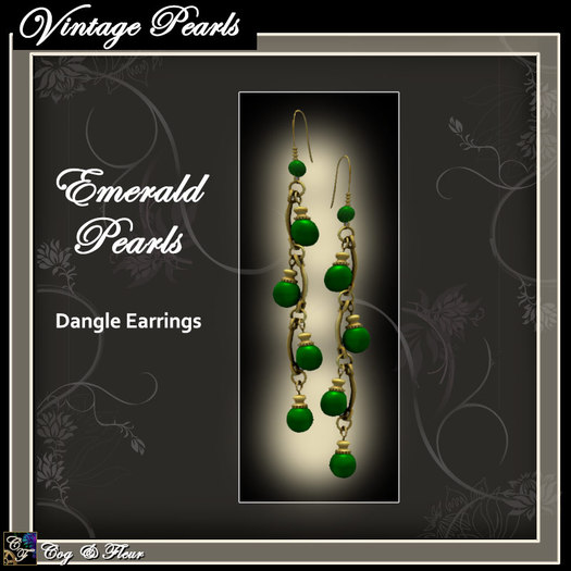 C&F Pearl Earring Dangle - Emerald