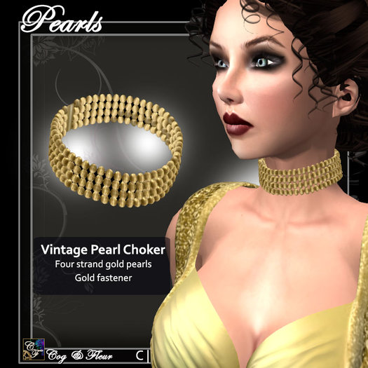 C&F Pearl Choker - Gold