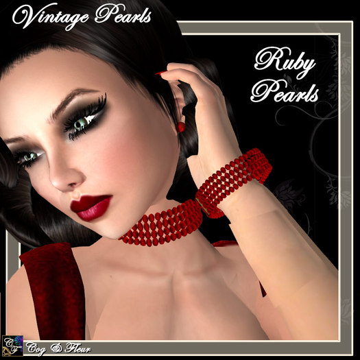 C&F Vintage Pearls Jewelry Set - Ruby