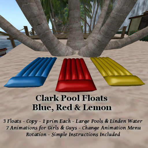 Clark Pool Floats Blue, Red & Lemon