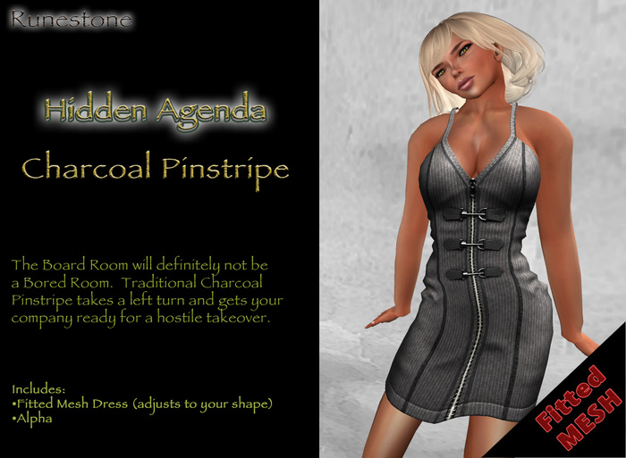 RS_Hidden Agenda Charcoal Fitted Mesh Dress