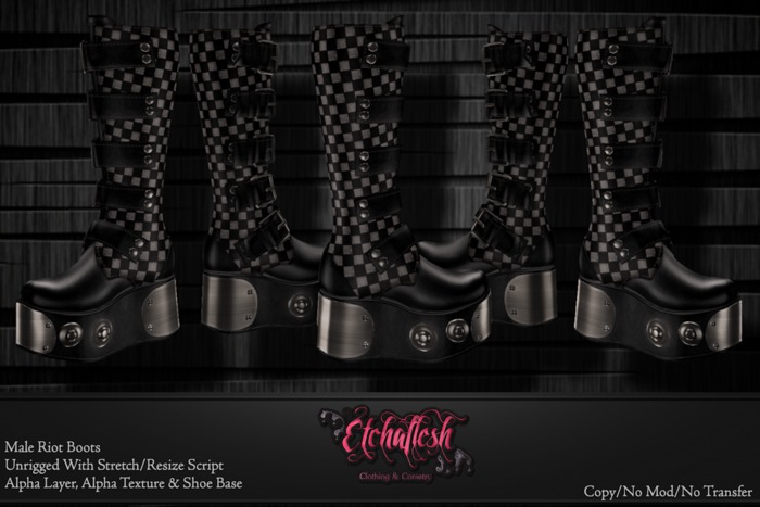 [Etchaflesh] Jabberwocky Mens Riot Boots - CLASSIC