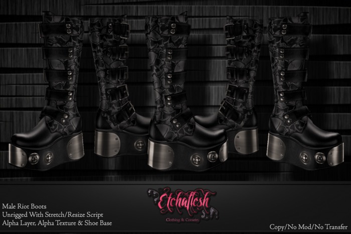 [Etchaflesh] Evil Dead Mens Riot Boots - CLASSIC