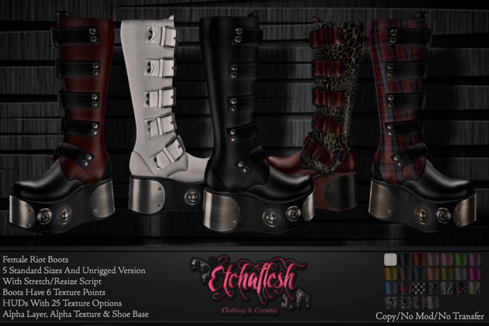 DEMO [Etchaflesh] Delerium Womens Riot Boots