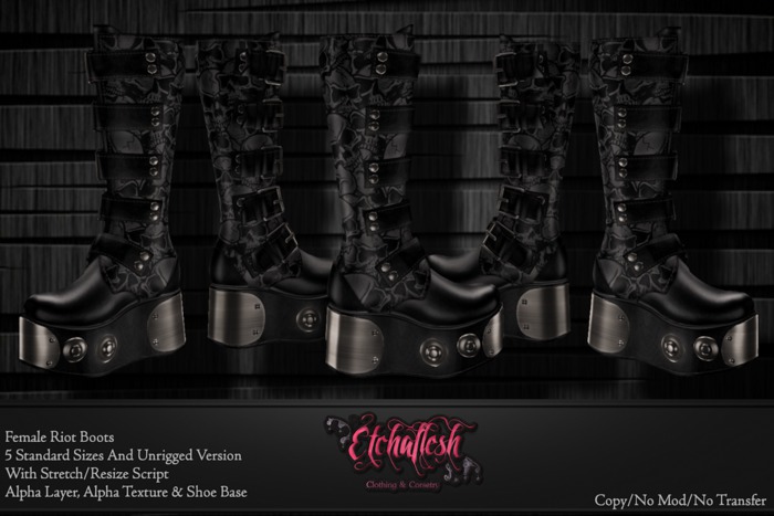 [Etchaflesh] Evil Dead Womens Riot Boots - CLASSIC