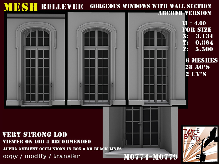 Gorgeous high detailed window with wall section Li = 4.0 M0774 M0779