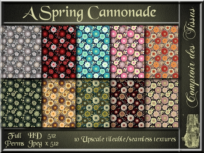 A Spring Cannonade - 10 FULL PERMS Textures