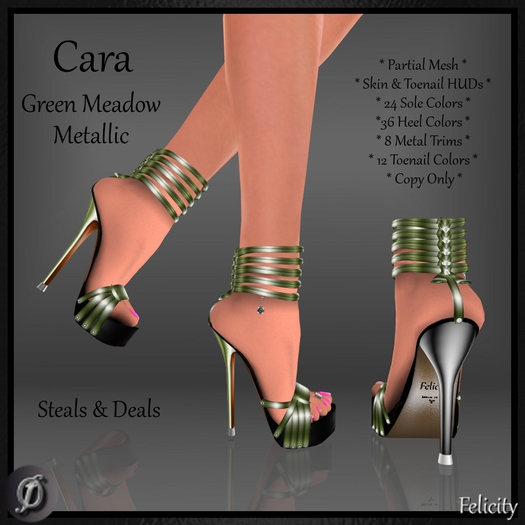 SALE Shoes - *Felicity* Cara Stilettos - Metallic Green High Heels Platforms (36 Heel, 24 Sole, 8 Trim Colors) Part Mesh