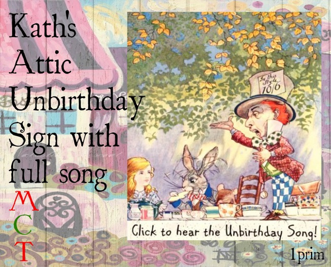 Kath's Attic-Unbirthday Sign