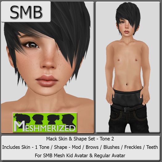 Second Life Marketplace Meshmerized Leo Skin Shape Demo Boxed