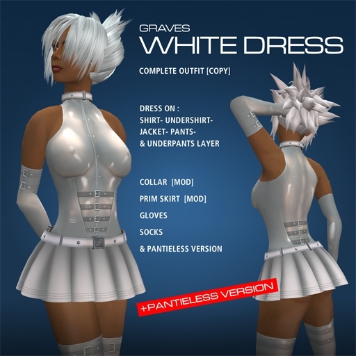 GRAVES White Dress - leather latex