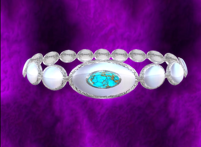 Belt Conch Mother of Pearl Turquoise