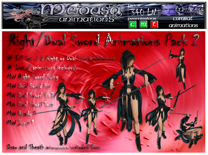 ~ Medusa weapons ~ RightDual Sword Animations Pack 2 (Boxed)