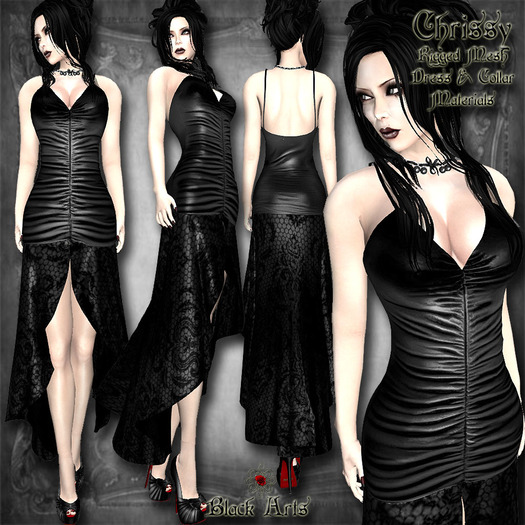 ~Black Arts~Chrissy Rigged Mesh Dress