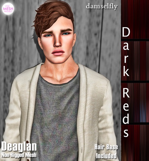 *~*Damselfly*~*Deaglan Non-Rigged Mesh Dark Reds