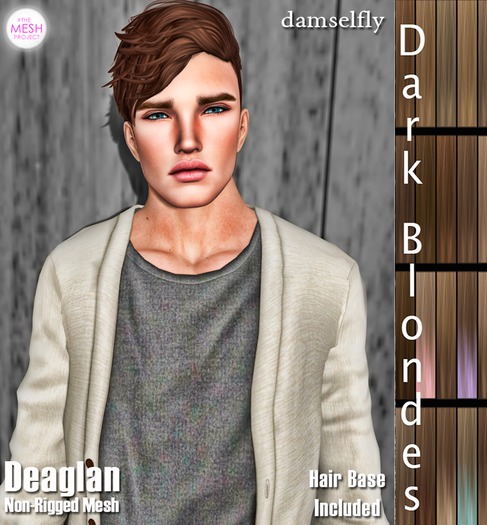 *~*Damselfly*~*Deaglan Non-Rigged Mesh Dark Blondes