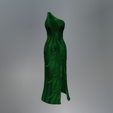 Green Sequin Fronds Mesh Dress