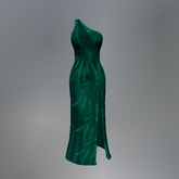 Teal Sequin Fronds Mesh Dress