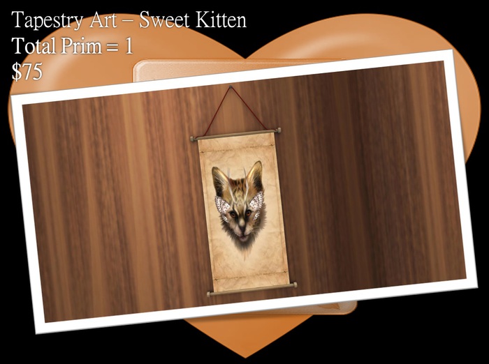 Sweet Kitten -Tapestry Art