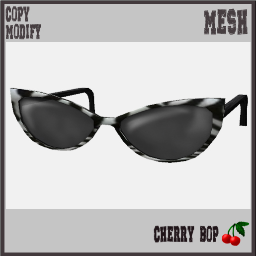 Cherry Bop: Zebra Print Mesh Cateye Sunglasses
