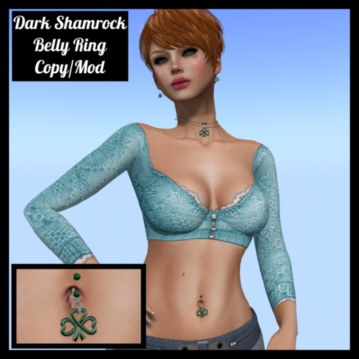 :TS: Dark Shamrock Belly Ring