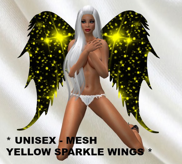 * Unisex - Mesh Yellow Sparkle Wings *