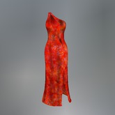 Red Tropical Mesh Dress