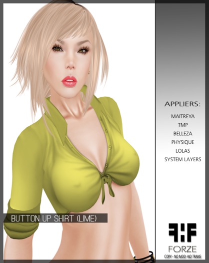 -FORZE- Button Up Shirt (LIme)