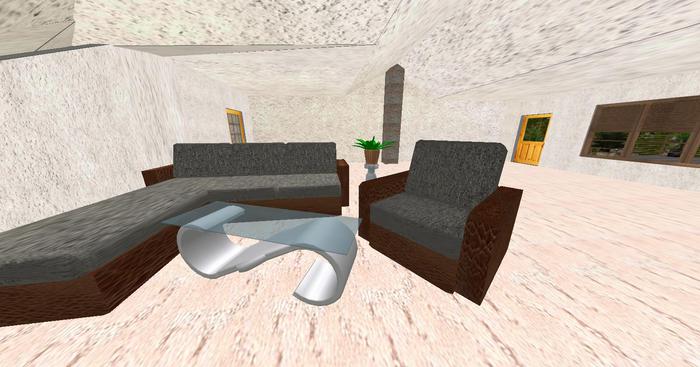 Designed Plastic-Glass Couch Table