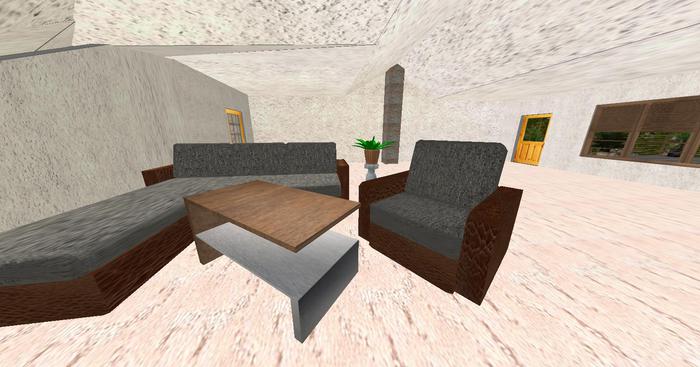 Mesh Designed Wooden-Metal Couch Table