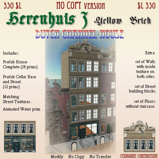 Dutch Canal House HERENHUIS3 (NO COPY version)