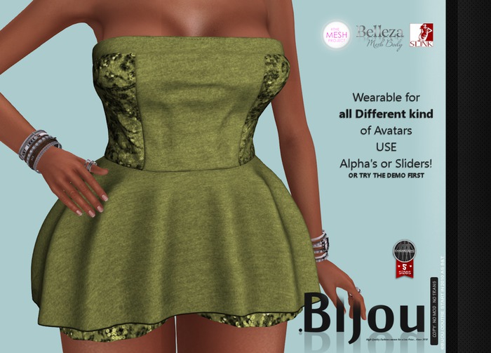 .Bijou || LaLUXE . GREEN! ... for: Regular, all kind of Mesh Ava's !!!