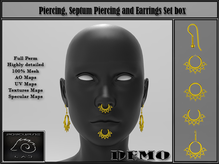 [PL] - DEMO - Piercing, Septum Piercing, Earrings Set Box